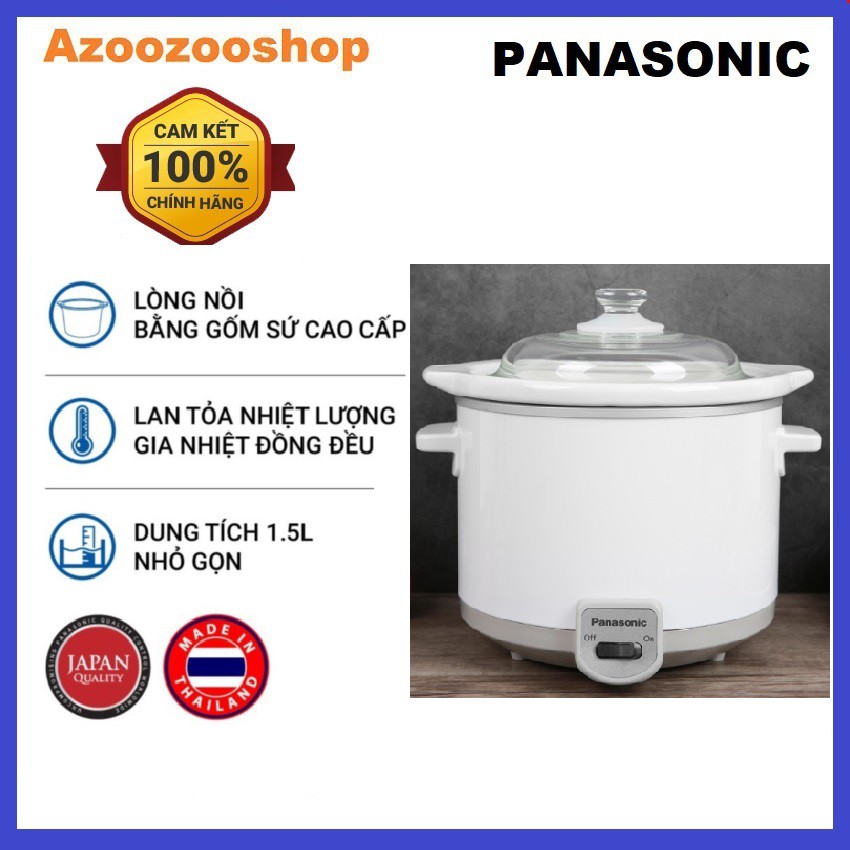 [Mã ELHA03 giảm 5% đơn 300K] Nồi nấu chậm Panasonic PANT-NF-N15SRA (1,5 Lít) - Hàng chính hãng - Bảo hành 12 tháng