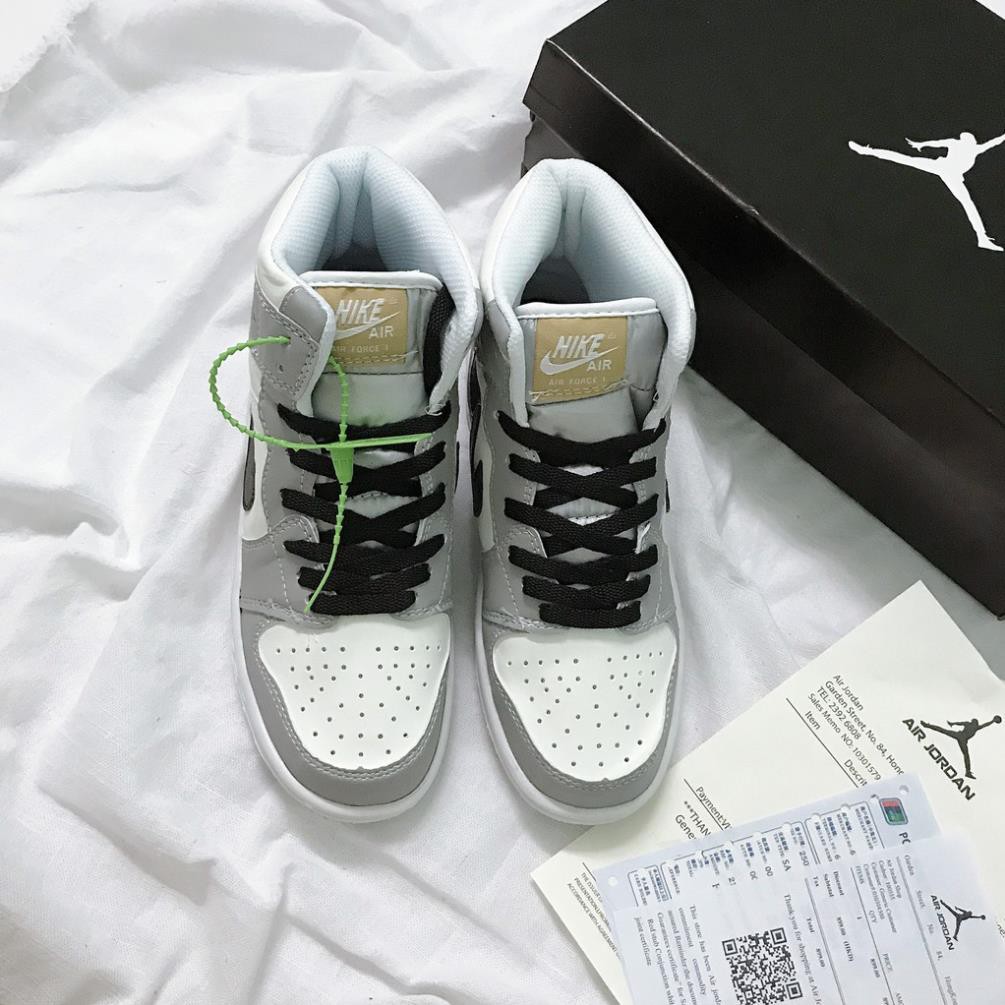 Giày Jordan 1 High, Giày Thể Thao JD1 Màu Xám Móc Đen Cao Cổ Da Bò Cao Cấp Full Size (36-43) | BigBuy360 - bigbuy360.vn