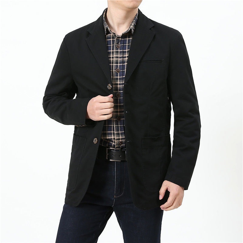 Áo khoác vest dáng rộng cỡ lớn thường ngày cho nam trung niên