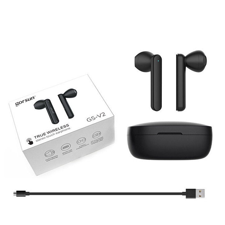 Tai Nghe Bluetooth GORSUN GS-V2 TWS 5.0 Tai Nghe Không Dây Âm Thanh Chất Lượng Thời Gian Pin Lên Tới 25h Bảo Hành 12th