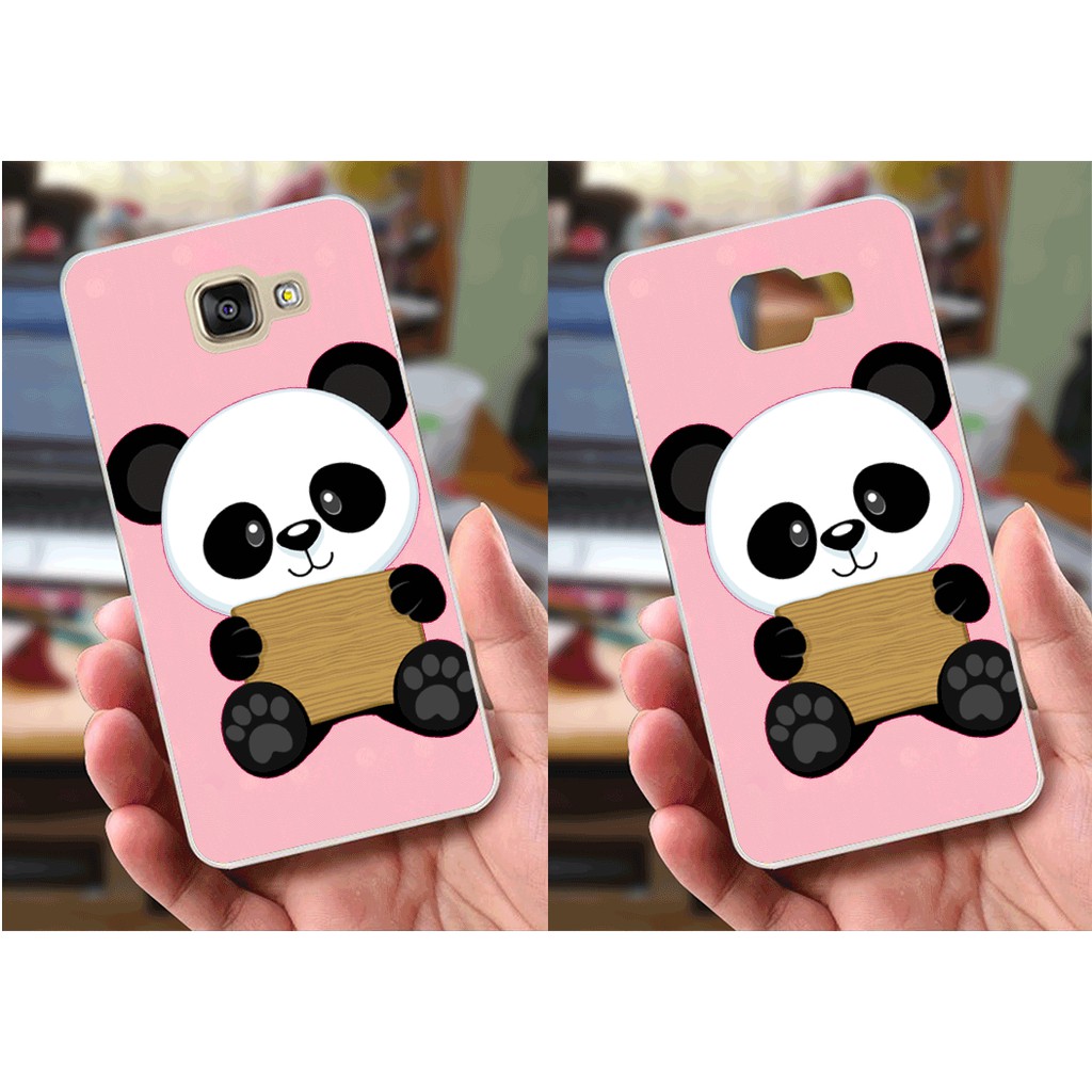 Ốp lưng Samsung A5 (2016) (dẻo viền trắng trong) - Hinh Gấu Brown, Panda Cực Dễ Thương