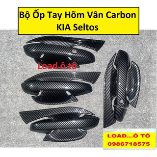 Bộ ốp tay, hõm vân carbon kia seltos 2024-2020 cao cấp