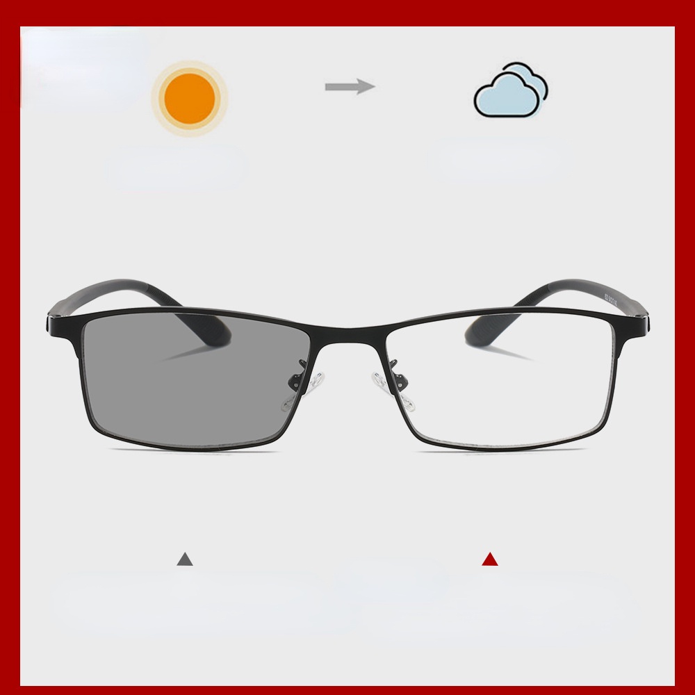 kính đọc photochromic chất lượng cao Kính đọc sách chống ánh sáng xanh Kính thay đổi màu ngoài trời + 100, + 150, + 200, + 250, + 300, + 350, + 400