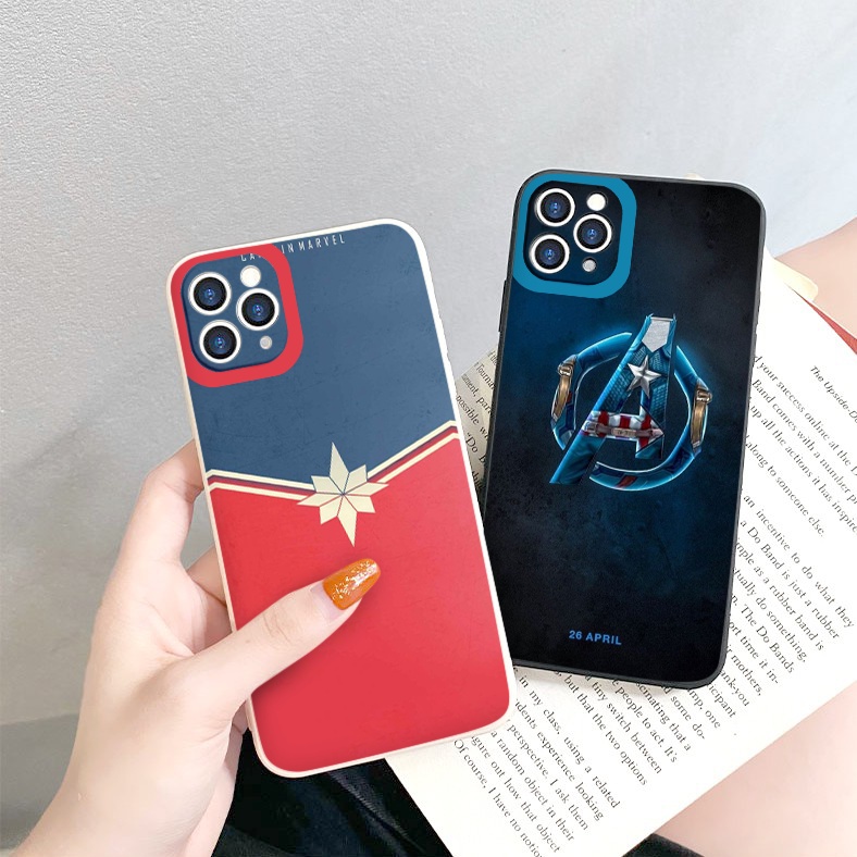 Ốp lưng iphone Biểu tượng anh hùng M@r.vel ốp dẻo vuông iphone 6 đến 13promax tr1211
