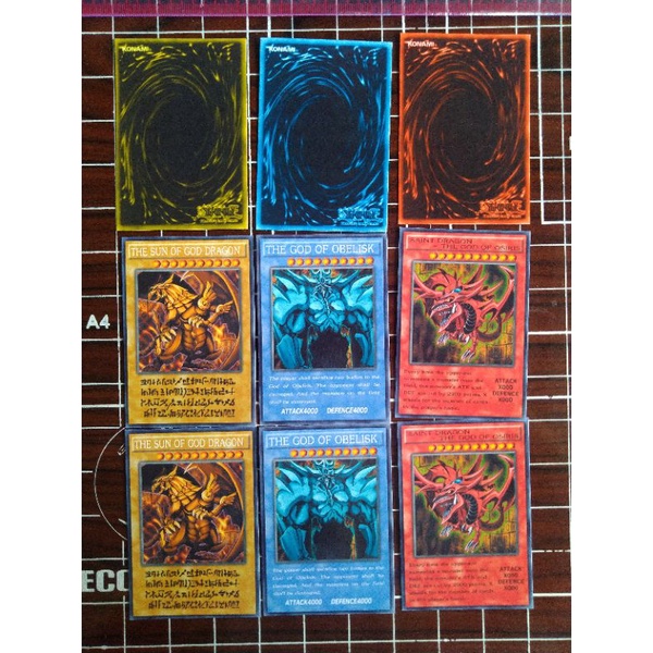 Thẻ bài Yugioh hiếm Tam Thần Ai Cập Obelisk Ra Osiris phiên bản gốc trong phim Anime Yugioh [Thẻ in custom ST STO