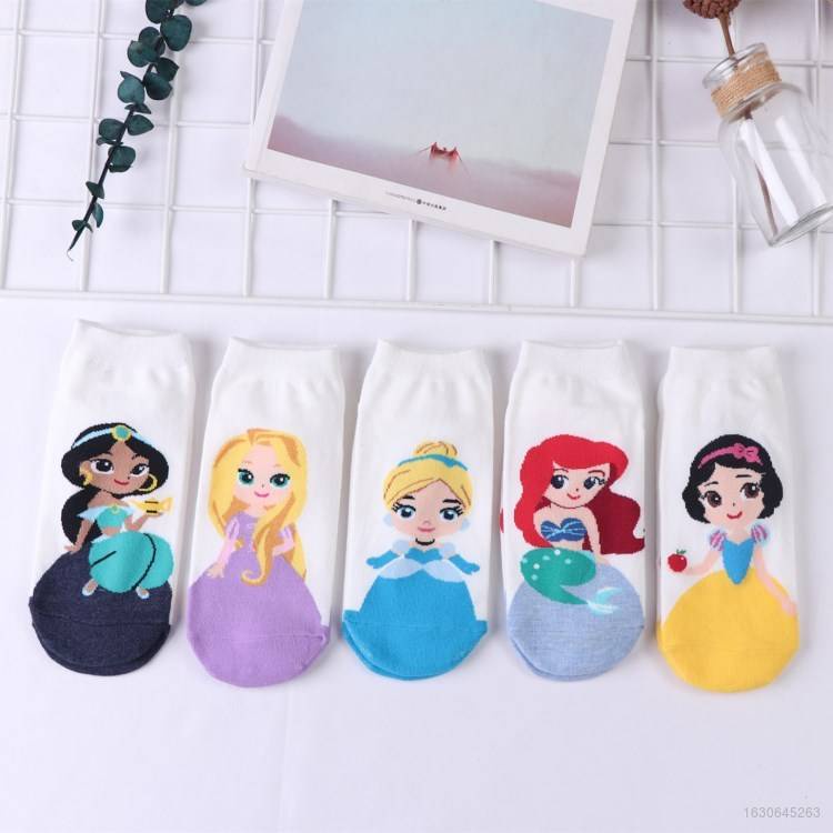 Vớ thể thao in hình công chúa dễ thương cho nữ