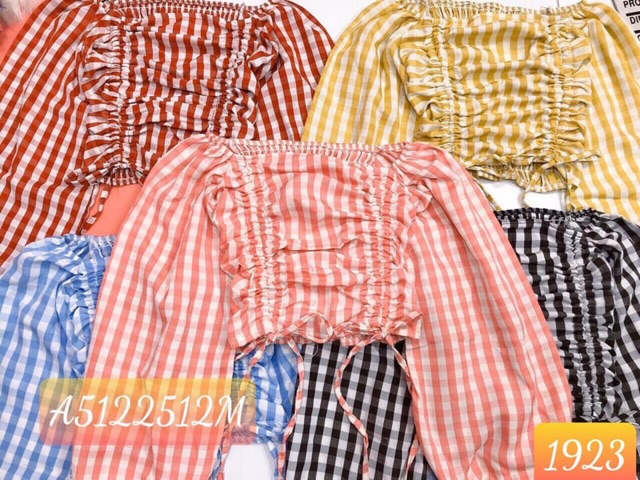 Áo croptop bẹt vai dây rút nữ tính - Colory shop