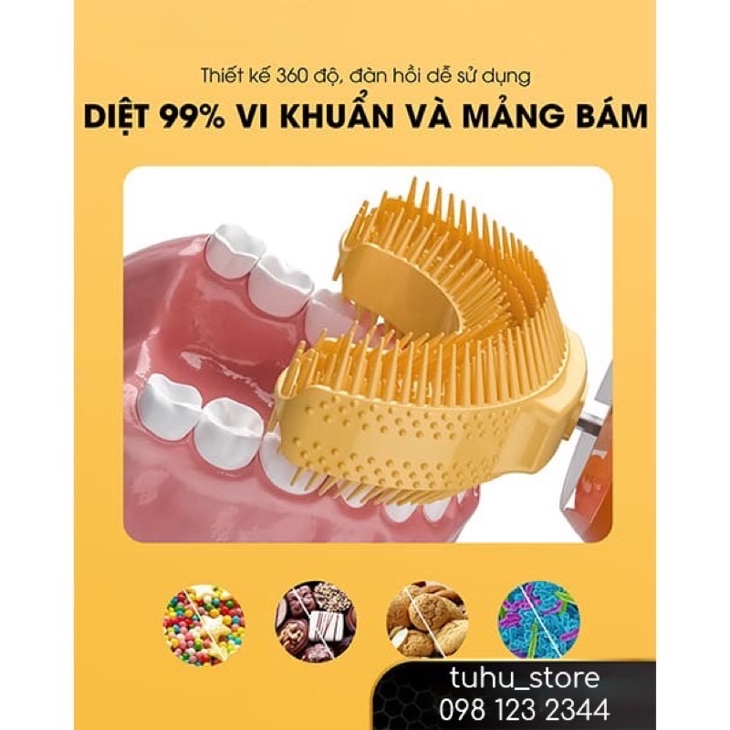 [CHÍNH HÃNG] Bàn chải điện chữ U Wekome dành cho bé từ 2-9 tuổi - Máy đánh răng trẻ em tự động (TT)