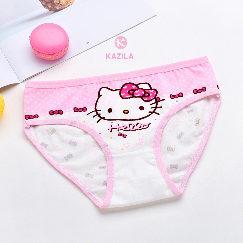 Quần chip bé gái cotton tinh khiết hạng A, quần lót bé gái Mèo hello kitty Kazila QLG3