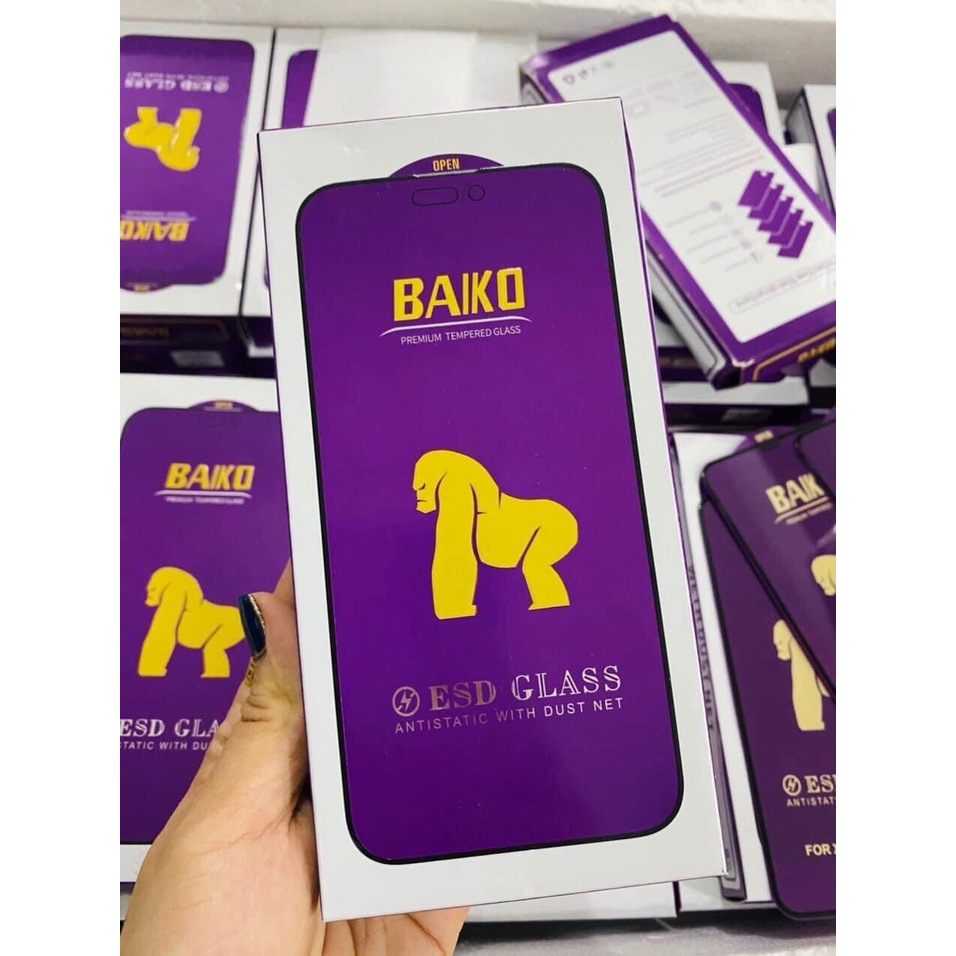 Kính cường lực iPhone KingKong BAIKO Tím Full màn cho iPhone 15 Pro Max14 Pro Max 13 Pro Max 12 Pro Max 11 Pro Max