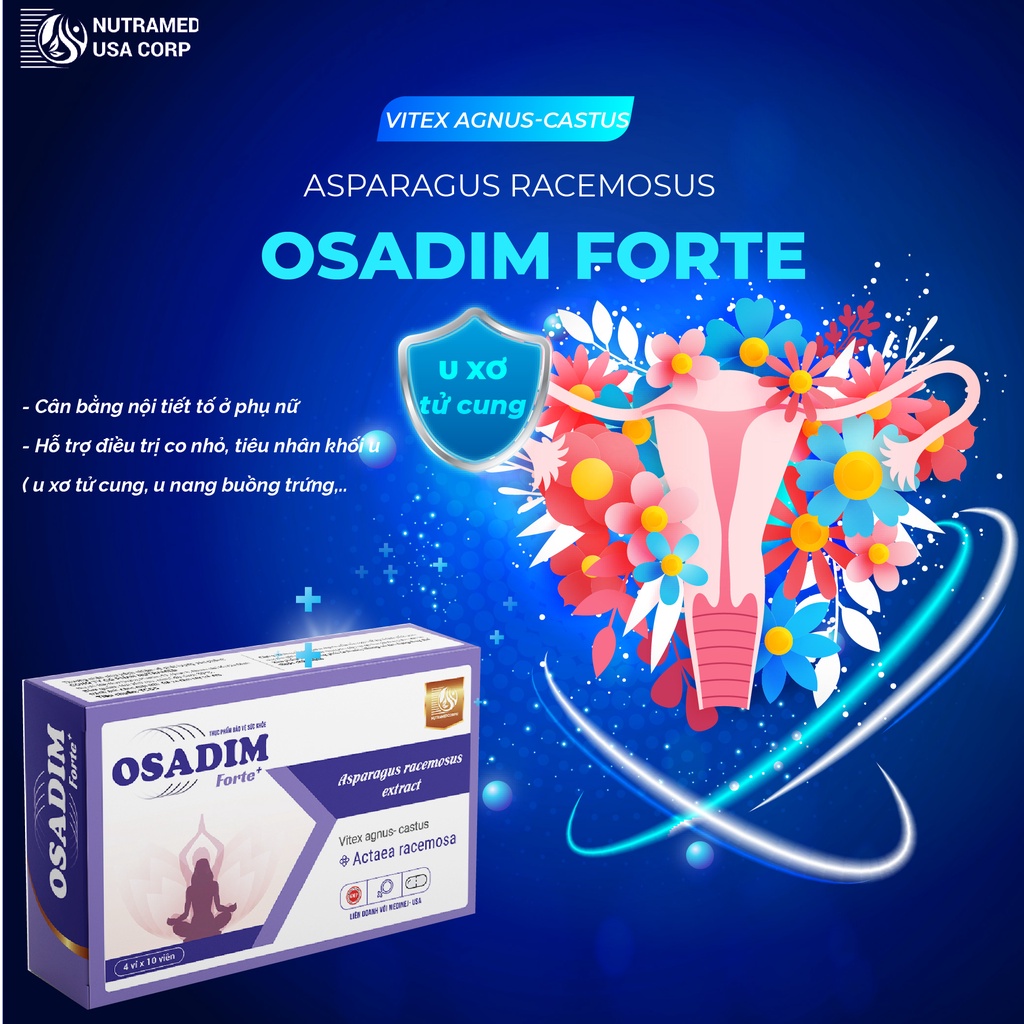 OSADIM forte - Hỗ trợ điều trị u xơ tử cung, u nang buồng trứng, cân bằng hormon - Hãng DP Nutramed