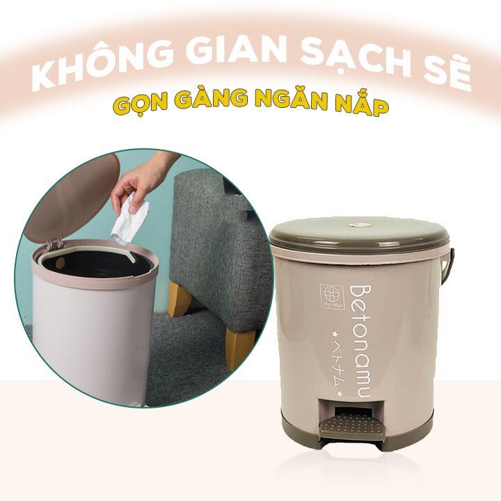 Sọt Rác Nhựa Đa Năng Thùng Rác Cao Cấp Có Nắp Đạp Chân Ngăn Mùi Ngừa Vi Khuẩn Chống Nước Cho Nhà Bếp Nhà Tắm Angola_shop