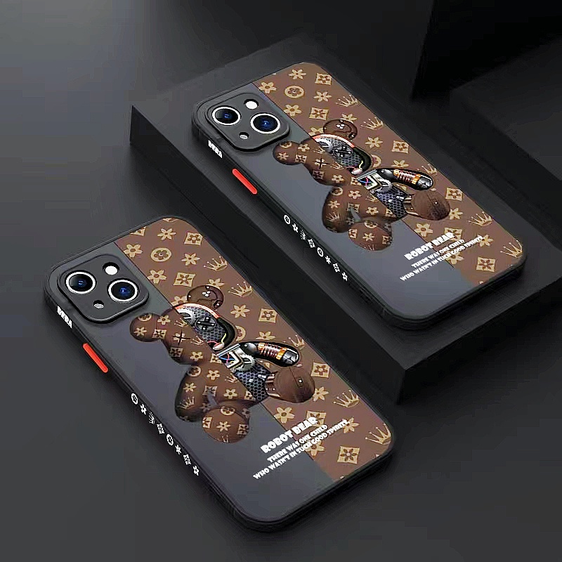 Ốp Điện Thoại Nhám Chống Rơi Hình Gấu Cơ Khí Sang Trọng Cho IPhone 13 12 11 Pro Max 12 13 Mini X XS Max XR