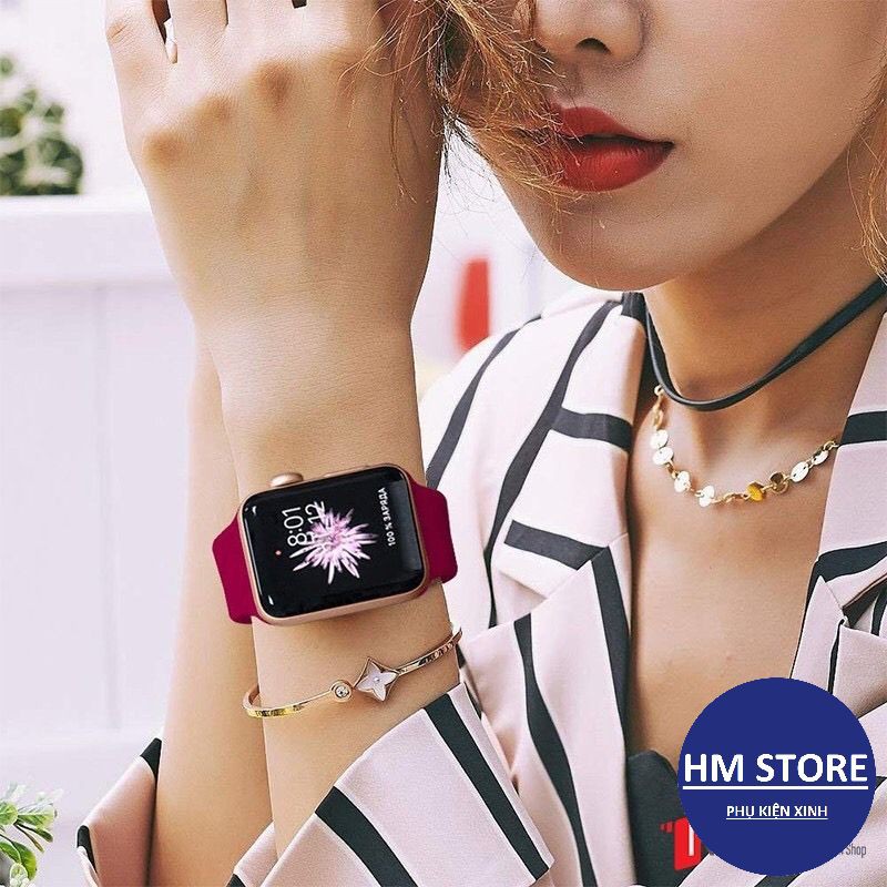 [FULL BOX] Dây Silicon hàng Chuẩn dành cho đồng hồ Apple Watch 38/40/41/42/44/45 Series 1/2/3/4/5/6/7