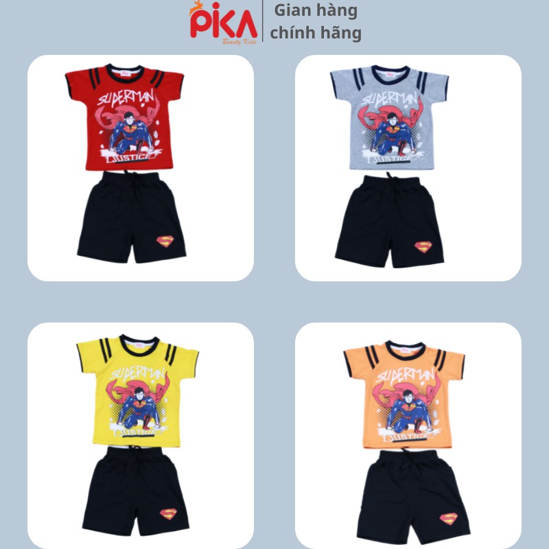 [TẶNG QUÀ]Bộ siêu nhân - bé trai - PIKA KIDS chất liệu cotton mềm mịn bộ quần áo trẻ em