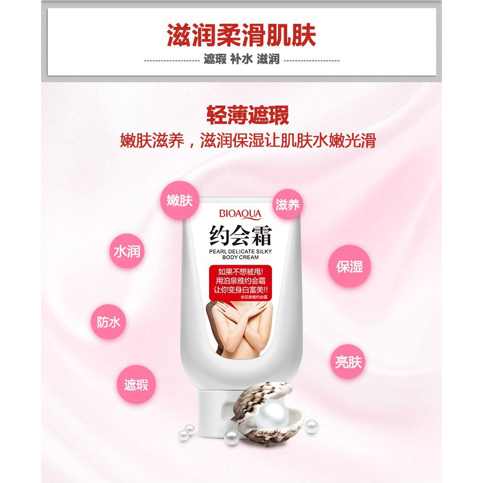 Bioaqua Tuyết Trắng Kem cơ thể 180 ml chăm sóc da mặt làm trắng kem dưỡng da trang điểm.