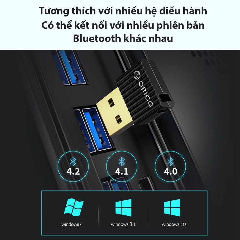USB Bluetooth 5.0 Tốc Độ 5Mbps Orico BTA-508 – Giúp Kết Nối Tai Nghe, Điện Thoại, Tay Cầm Máy Chơi Game....