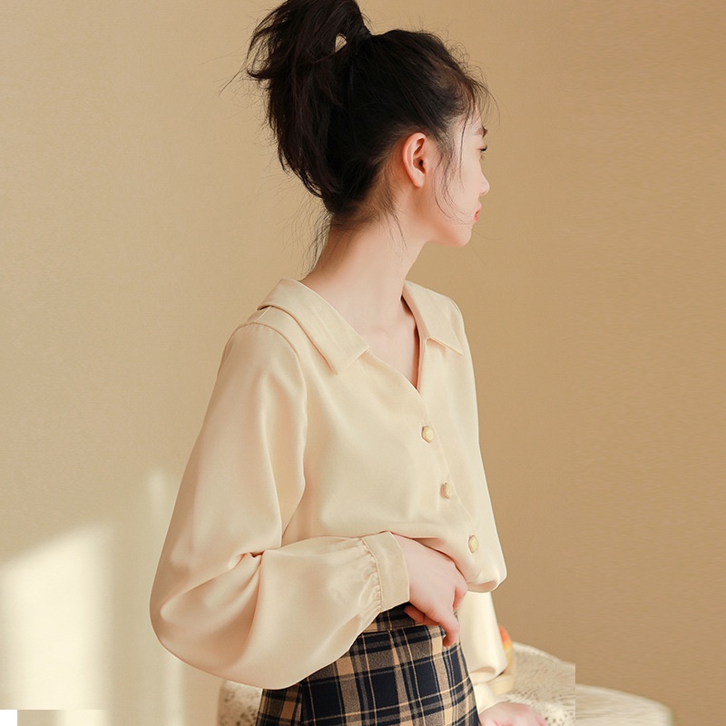 Áo sơ mi công sở nữ tay dài lụa voan không nhăn Hàn Quốc form rộng Dễ Phối Đồ Cho Nữ MN-0