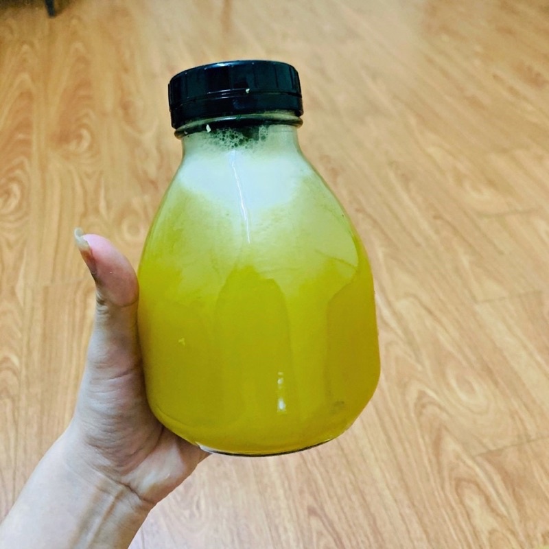 Bình thuỷ tinh 300ml 500ml dáng lùn đựng nước ép, detox...