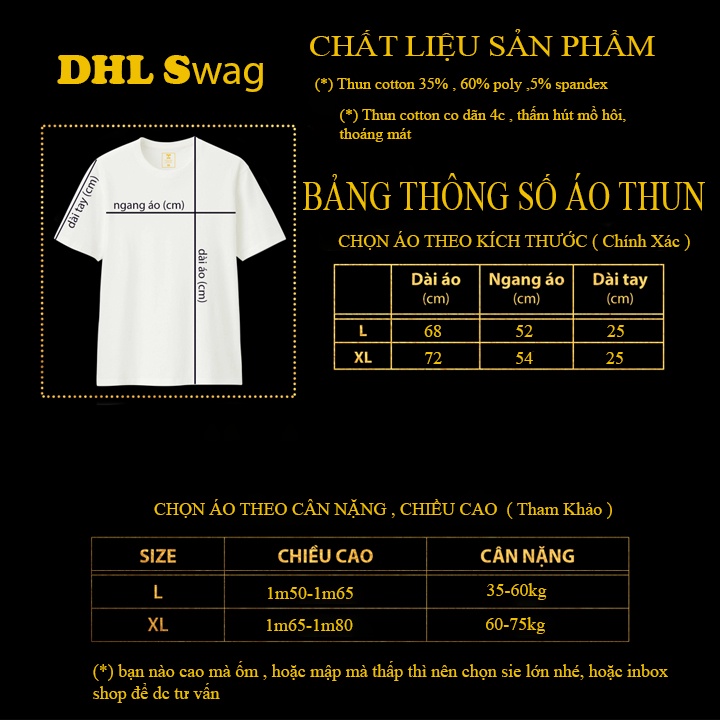 Áo Thun tay lỡ unisex DHL Swag phông nam nữ form rộng oversize phong cách ulzzang tee basic