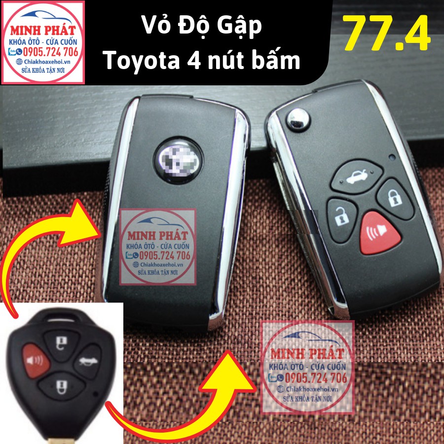 Vỏ Chìa khoá Độ gập xe Toyota Camry