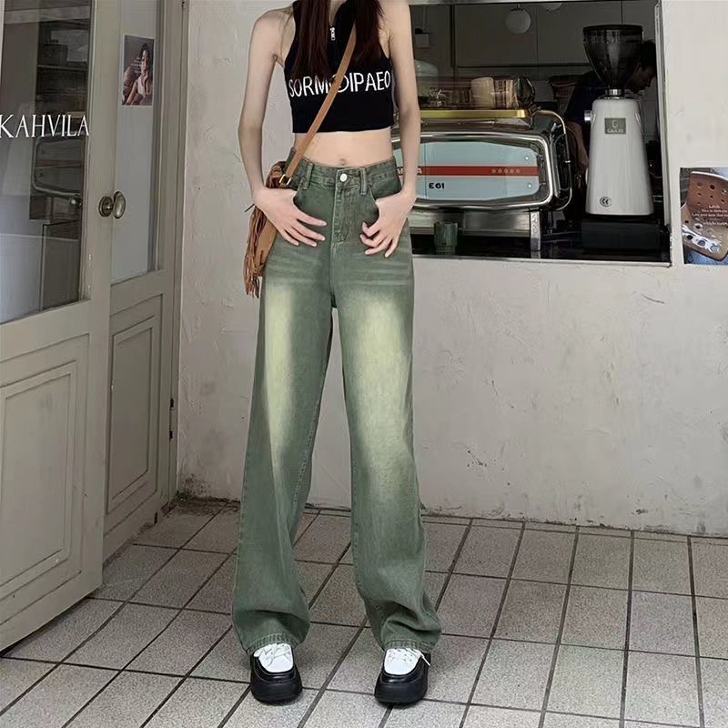 Quần Jeans Nữ Lưng Cao Ống Rộng Thời Trang Hàn Quốc