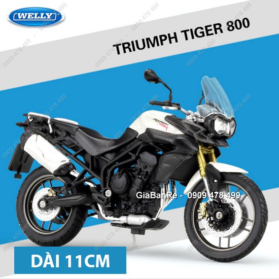 Xe Mô Hình Moto Địa Hình Triumph Tiger 800 Tỉ Lệ 1:18 -  Welly - 8873