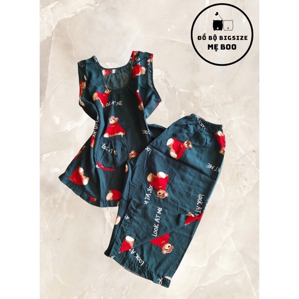 Đồ bộ tole [Bigsize 75-90kg] sát nách quần lửng,2da cao cấp loại 1 | BigBuy360 - bigbuy360.vn