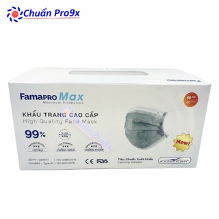 Khẩu Trang Famapro Max 4 Lớp Màu Xám  (40 Cái/Hộp)