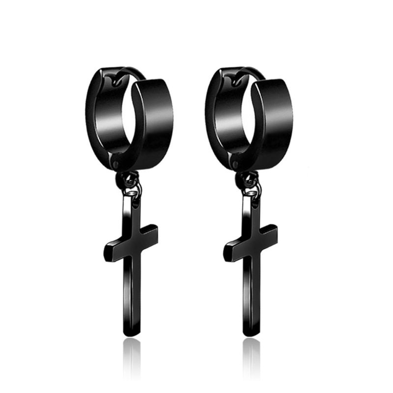 Set 6 Đôi Bông Tai Hình Thánh Giá Bằng Thép Không Gỉ Phong Cách Cho Nữ