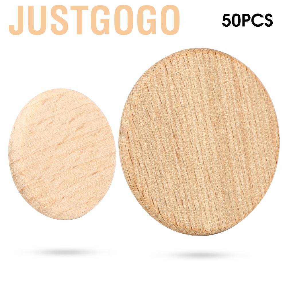 (Hàng Mới Về) Set 50 Miếng Gỗ Tròn Tự Làm Đồ Trang Trí Thủ Công