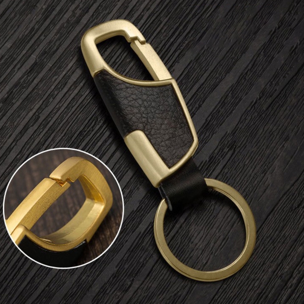 Móc chìa khóa bằng da thiết kế đơn giản dành cho nam
