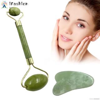 Set cây lăn + tấm cào massage toàn thân bằng đá ngọc bích