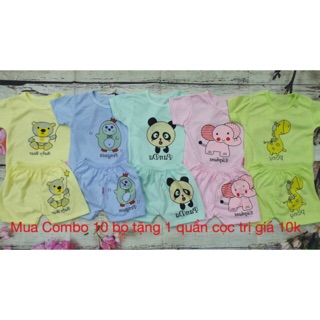 Bán Chạy ComBo 5 bộ đồ cotton cho bé gái/bé trai