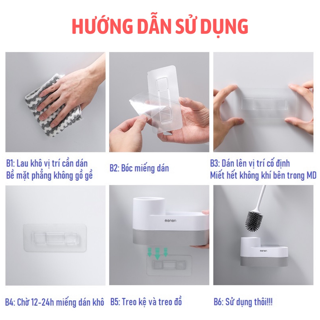 Chổi Cọ Toilet Silicol Cọ Rửa Nhà Vệ Sinh OENON Kèm Giá Đỡ Chổi Cọ Chà Sàn Dán Tường Thông Minh