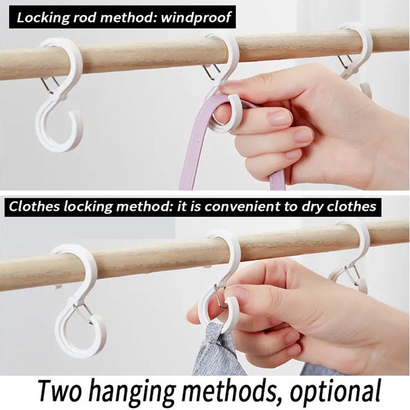 Móc Treo Quần Áo Bằng PP Hình Chữ S Chống Rơi Đa Năng Tiện Dụng Cho Phòng Tắm/ Nhà Bếp