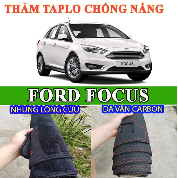 THẢM TAPLO FORD FOCUS(2021-2020)-(2019-2018)-(2017-2010)-(2009-2000)THẢM NHUNG LÔNG CỪU-DA VÂN CARBON 3 LỚP