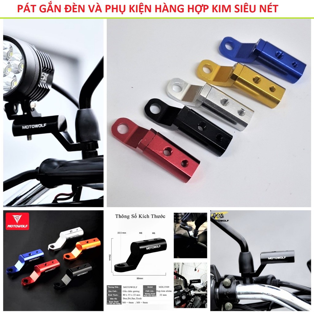 PÁT GẮN ĐÈN TRỢ SÁNG CHÂN KÍNH HỢP KIM CNC CHỐNG HAN RỈ LOẠI XỊN