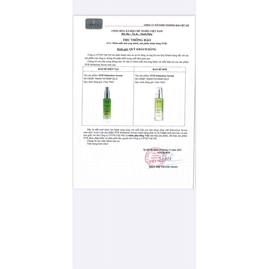 Serum Giảm Tác Nhân Từ Bên Ngoài Gây Nên Tình Trạng Mụn SVR Sebiaclear Serum 30ml