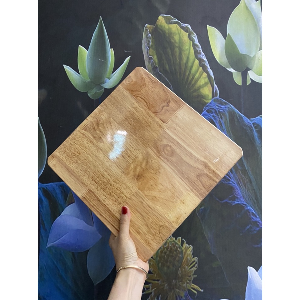 Tấm Gỗ Cao Su Hình Vuông Trang Trí, Làm Mặt Ghế 30 cm