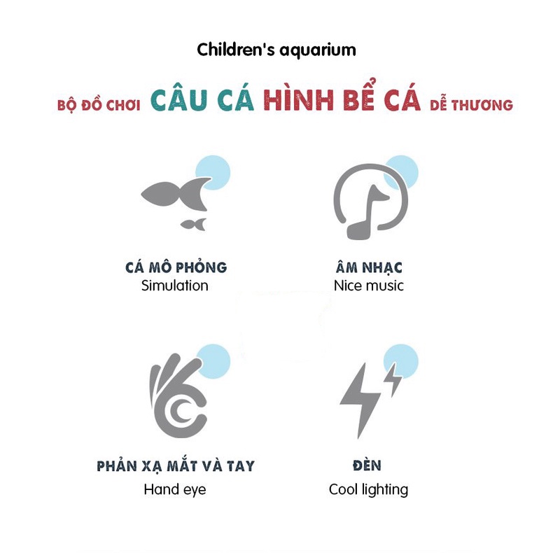 Bể cá đồ chơi cao cấp có cá đồ chơi để bé câu cá, đồ chơi câu cá có âm nhạc và đèn sáng-Beekids