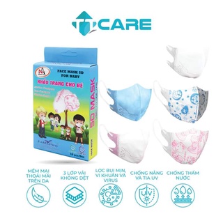 Khẩu Trang 5D Kids FAMAPRO Dành cho bé từ 1-5 tuổi Hộp 10 Cái