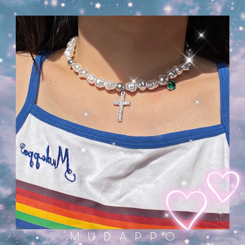 Dây chuyền hợp kim đính ngọc trai nhân tạo phong cách Vintage