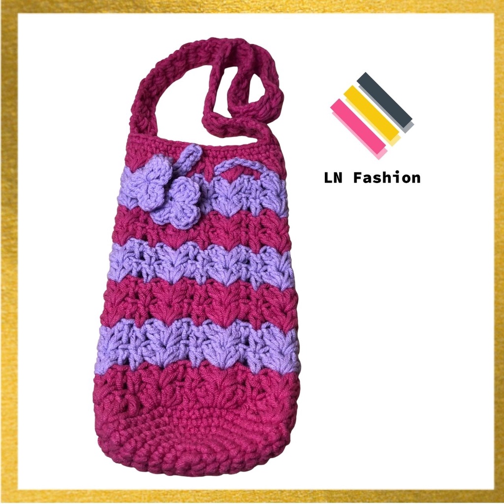 Túi len đựng Ly / Bình giữ nhiệt - LN_Fashion - Móc len Handmade