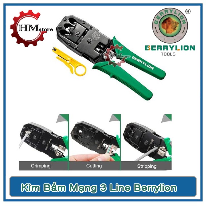 Kềm bấm mạng đa năng, kìm bấm mạng 3 line Berrylion chính hãng