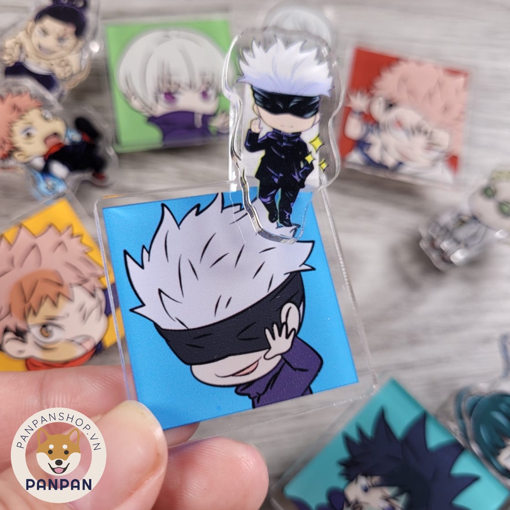 Pin kẹp giấy acrylic anime Jujutsu nhiều mẫu trong suốt (4CM)