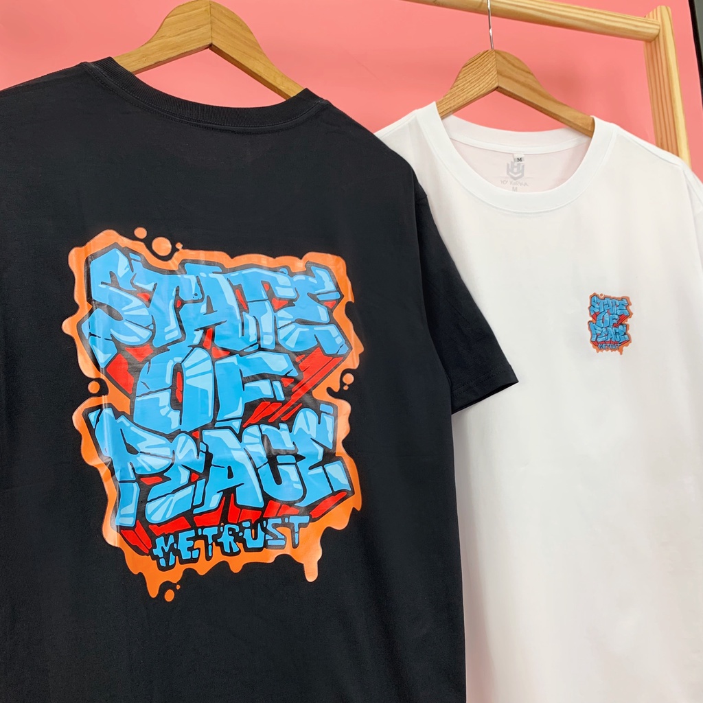 Áo Thun Nam HY KOREA Tay Lỡ Form Rộng Cotton 100% Grafity StateofPage Phong Cách HipHop 88.