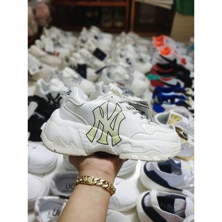 Giày nữ sneaker mlb ny đế tách giày trắng chữ vàng - giày nữ thời trang mlb ny đế cao năm phân