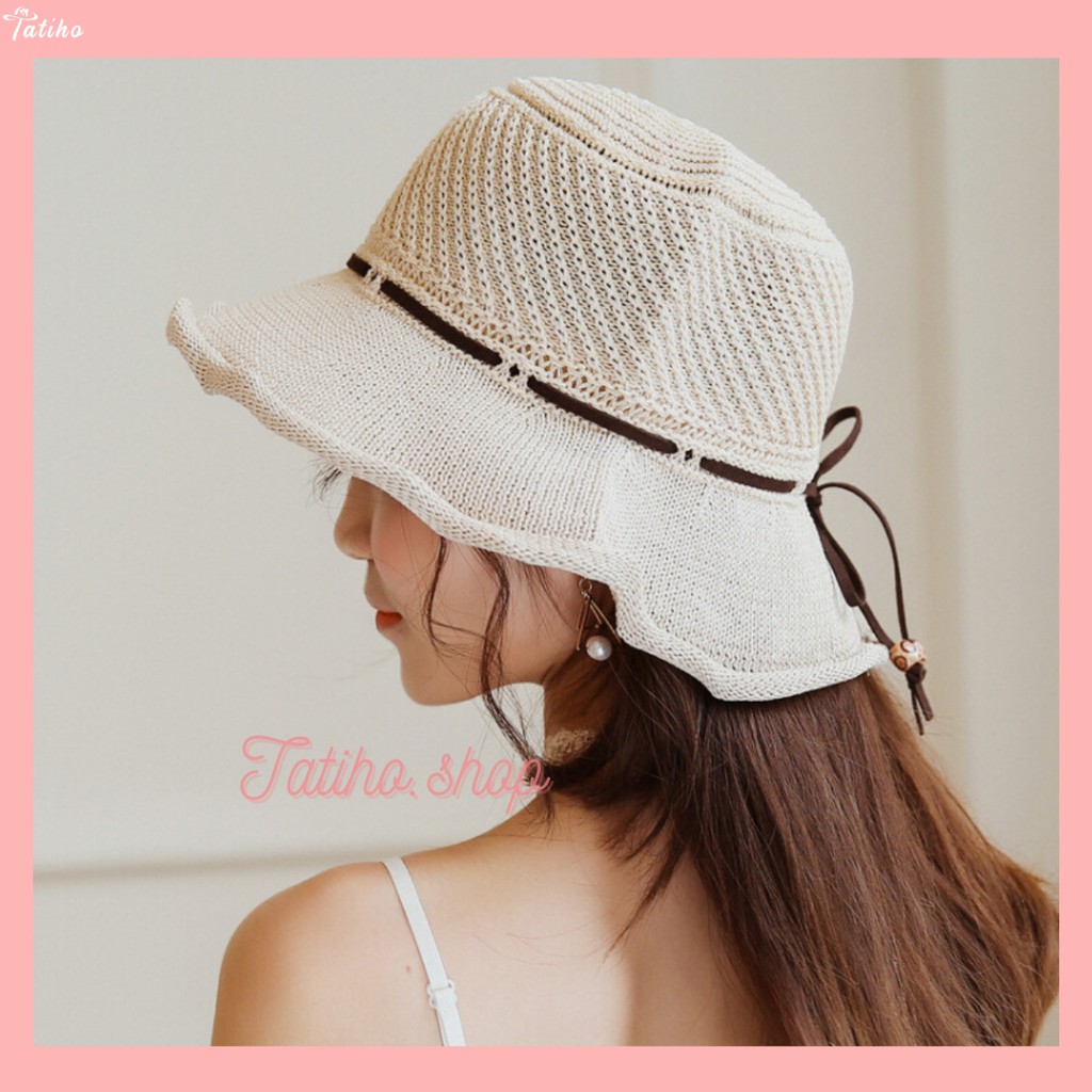 [Hàng Xịn, Giá Tốt] Mũ Cói, Nón Cói Mềm Vành Nhỏ Phối Nơ Rento Thời Trang Nữ Nhật Bản - Mã NC007