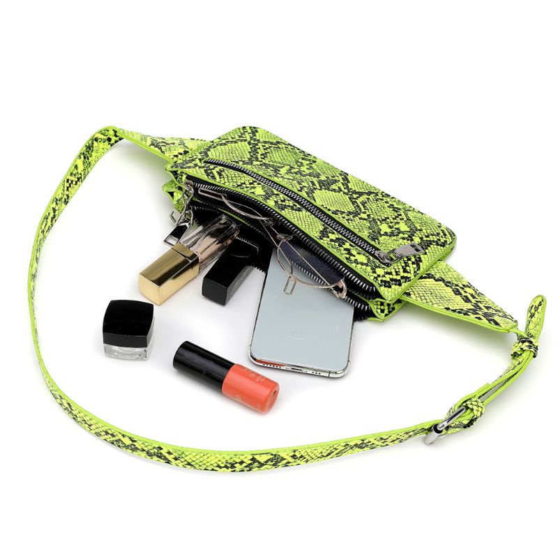 Túi Đeo Hông / Thắt Lưng Bằng Da PU In Họa Tiết Da Rắn Có Thể Điều Chỉnh Cho Nữ